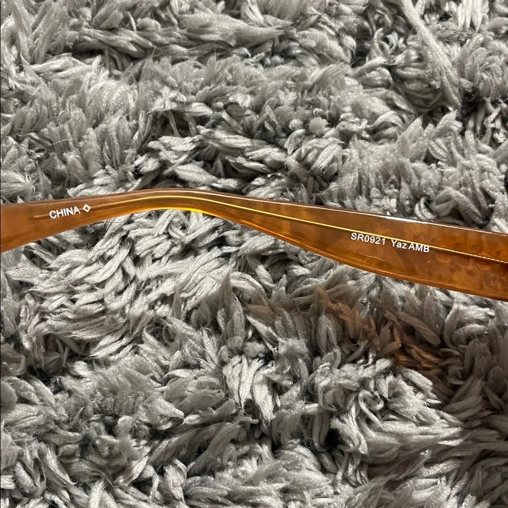 Sassy Jones Clear Non-Script glasses Rhinestone Amber Print Readers +2.00